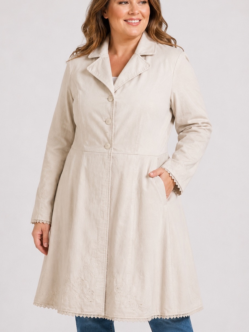 Beauty and the Beast Hot Topic Corset Back Coat Women’s 2X Cream Lace Trim